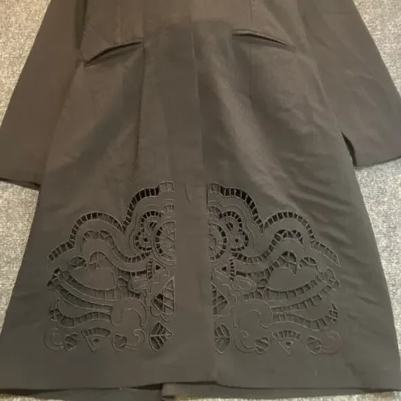 Versace Womens Size 40 EU US 8/10 M Black Overlay Floral Cut Out Jacket Dress - Picture 2 of 8